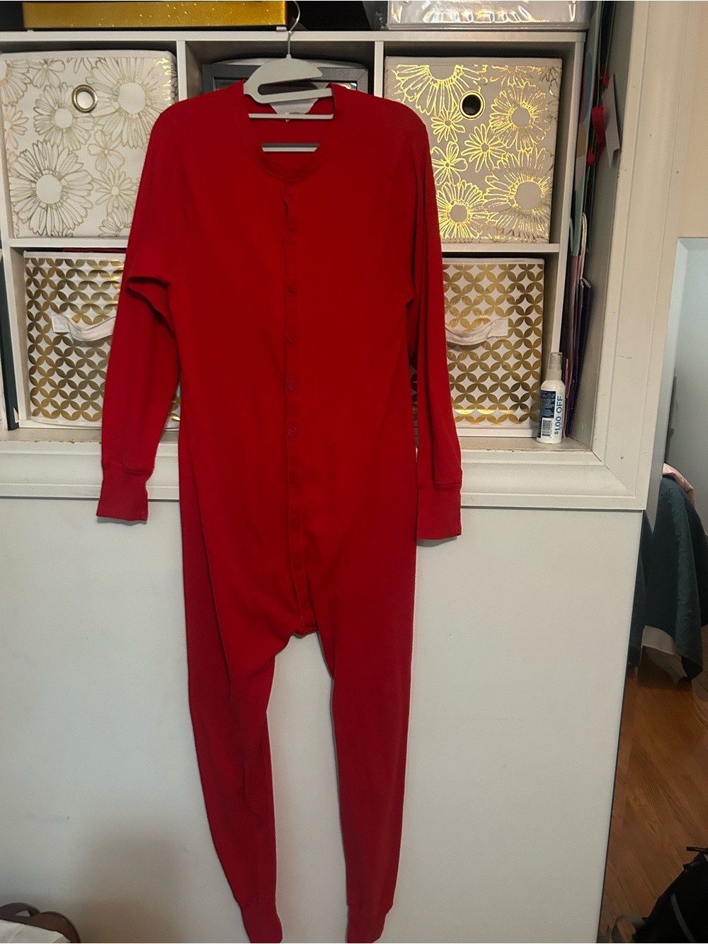 Men's Red Button Unionsuit